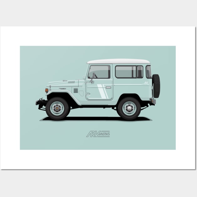 Land Cruiser FJ40 HardTop Blue Wall Art by ARVwerks